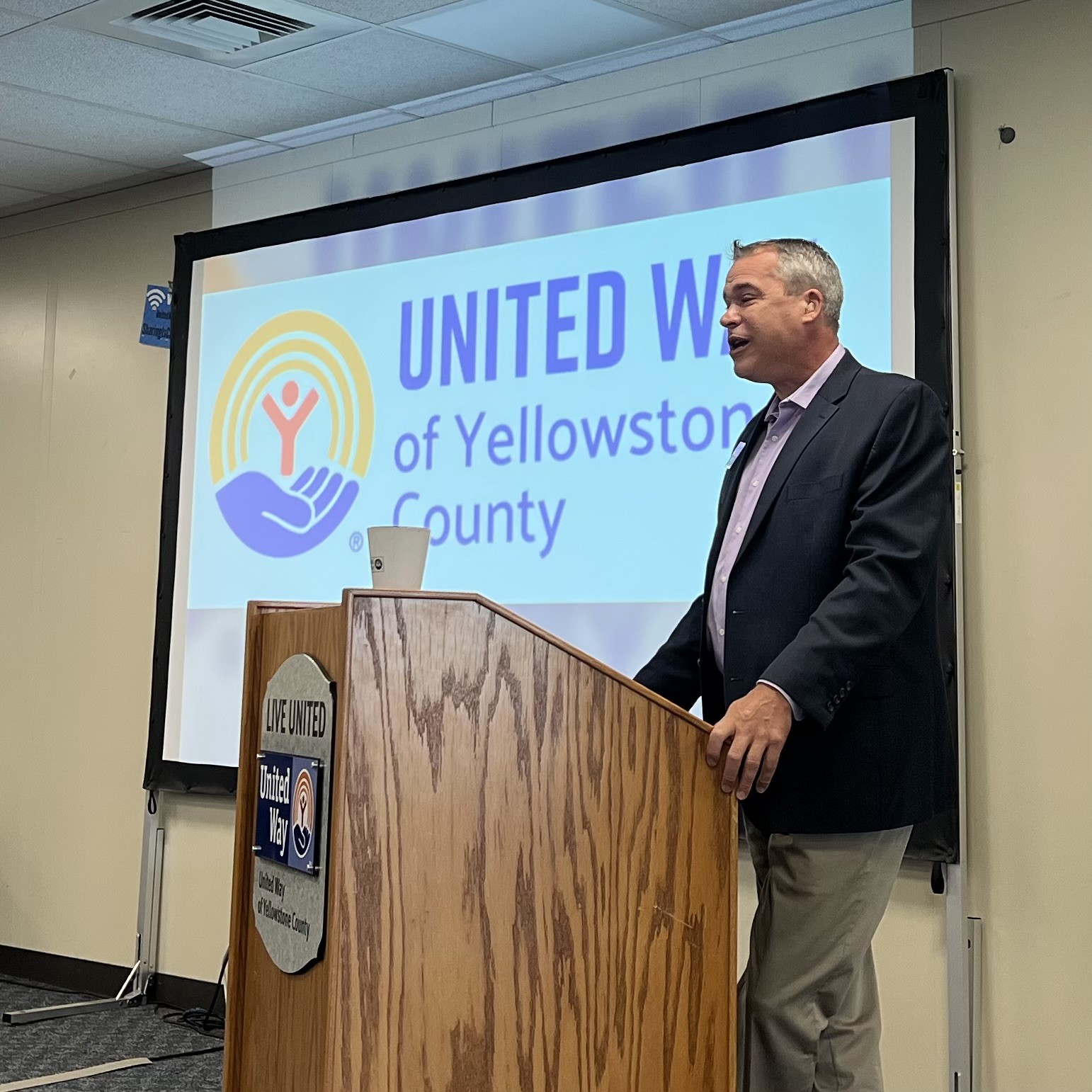 UWYC CEO Andrew Konkel speaks at the CHN announcement