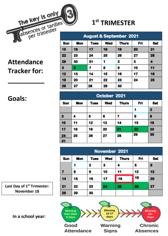 Calendar Tracking TRI