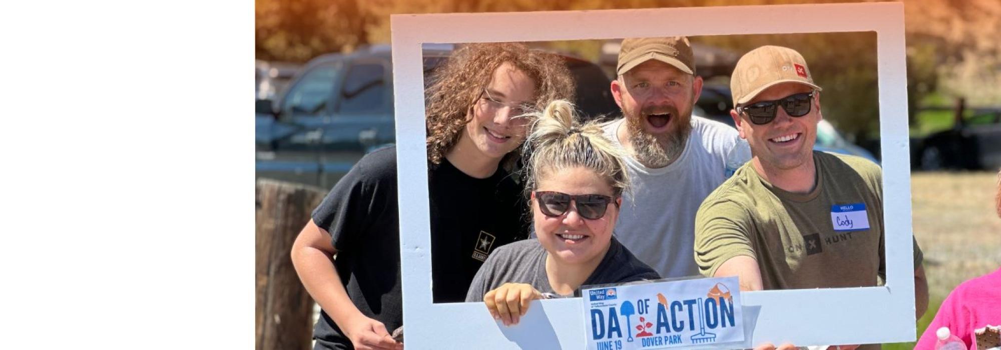Volunteers from Day of Action 2024 pose for a photo