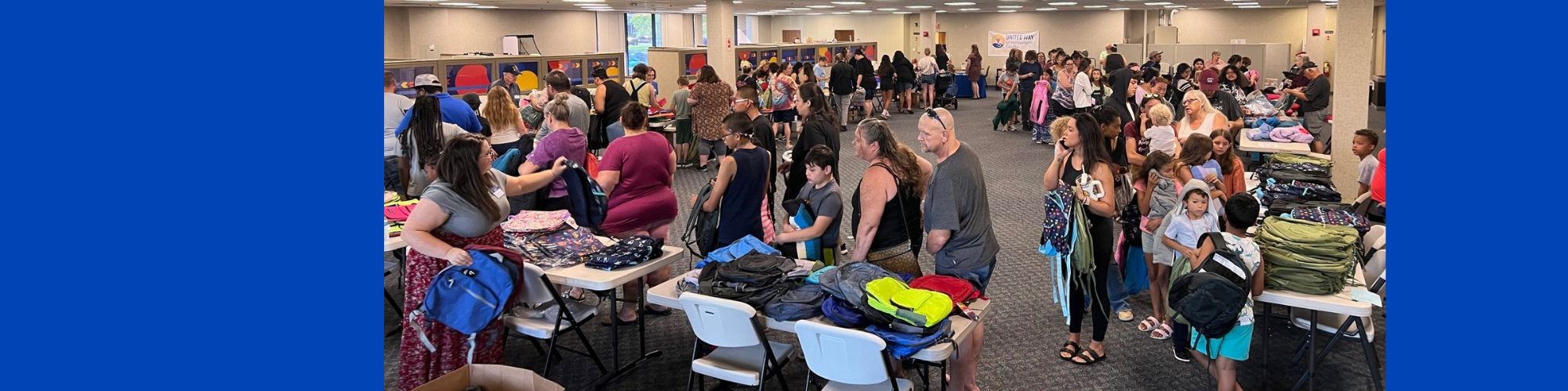 Families pick up school supplies 