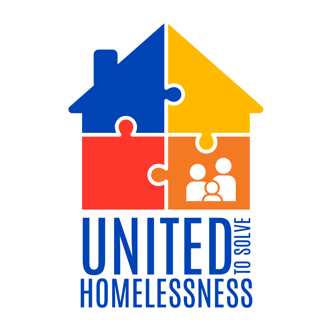 United to Solve Homeless logo, with puzzle peices depicting a house.